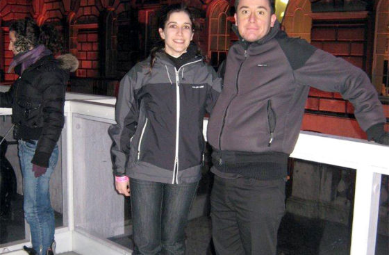 Alejandra Canteli and Alberto Riera, Christmas 2011 at Somerset House Ice Rink in London, UK