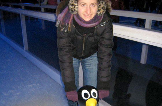 Emanuela Gardenal has a new friend, Christmas 2011 at Somerset House Ice Rink in London, UK