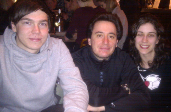 Christian Winkler`s goodbye dinner at The Old Firehall in Hammersmith, London, UK, 2012 . . . the student and the postdocs, Alberto Riera and Alejandra Canteli
