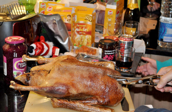 Christmas dinner 2014 at Christian Speck's home . . . the goose is cooked!