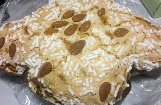 Marta Barbon brought this cake from Italy . . . looks too good to eat.