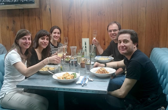 The Group celebrates Christian Speck's academic promotion to Reader in Genome Biochemistry & Molecular Biology at Jamie's Italian Restaurant.