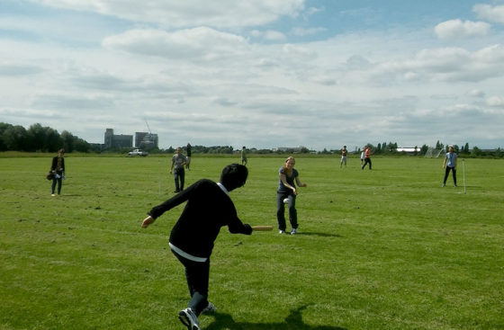 The DNA Replication Group plays in the CSC rounders tournament at Wormwood Scrubs.
