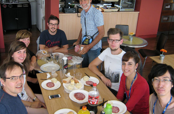 Italian lunch hosted by Marta Barbon's parents in the MRC Clinical Sciences Centre 6th floor café.