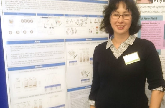 Katalin Kondas presents her poster at the fourth biennial Daphne Jackson Trust Research Conference, at the Royal Society, London on 02 November 2017