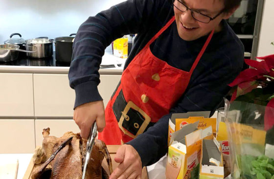 Christmas dinner 2018 at Christian Speck's home . . . and elf busy in Santa's workshop