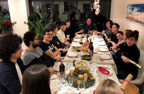 Christmas dinner 2018 at Christian Speck's home . . . starting dinner with a bang