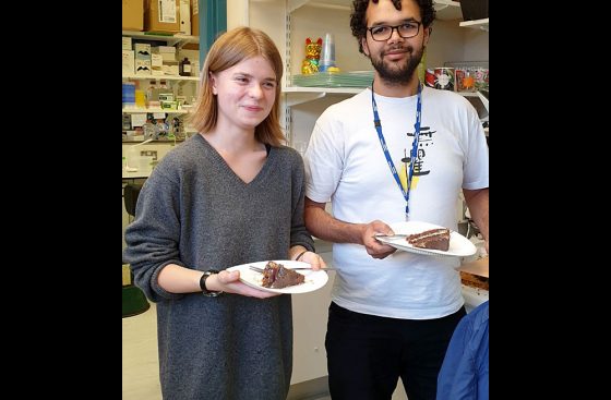 Farewell party for Greta Baltušytė in the lab office