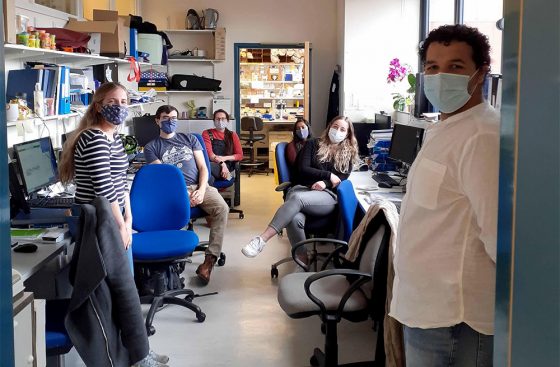 DNA Replication Group gets together in the office to celebrate Jessica Ellin's birthday